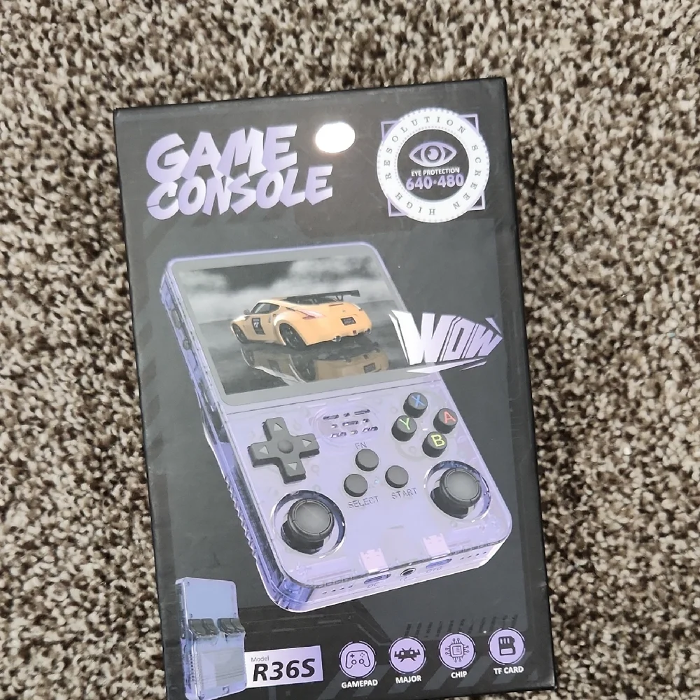 R36S Handheld Game Console - Clear Black
